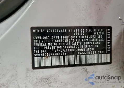 2019 Volkswagen Jetta S from USA, damaged, VIN 3VWN57BU4KM097491